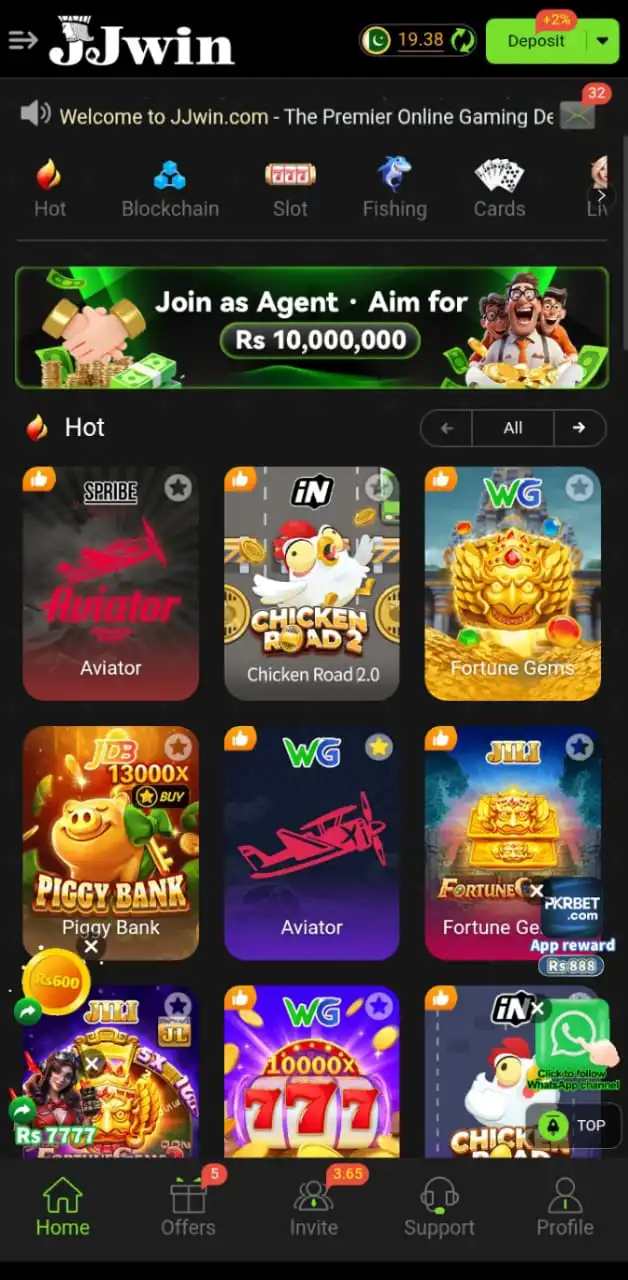 JJ Win Game Download friendly Dashboard