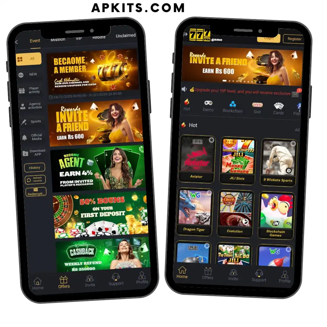 777PKR.com homepage showing online PKR betting games dashboard