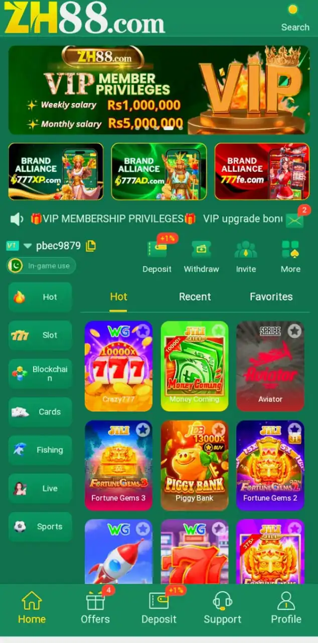 ZH88 Game Lobby Games and Rewords