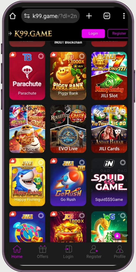 K99 Game Lobby games and rewords